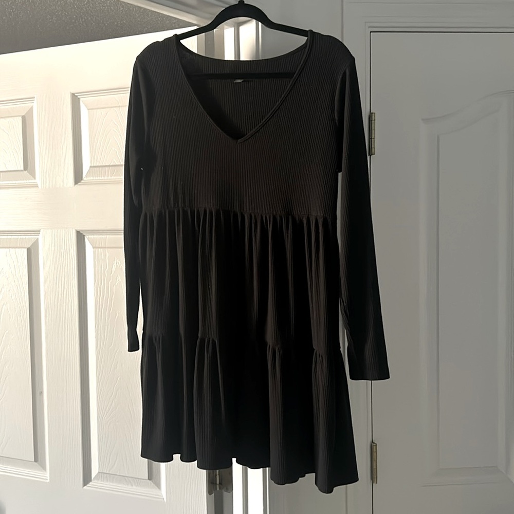 wild fable long sleeve black mini dress